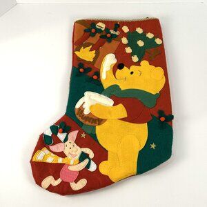 Vintage Early 1990's Disney Winnie The Pooh Christmas Stocking